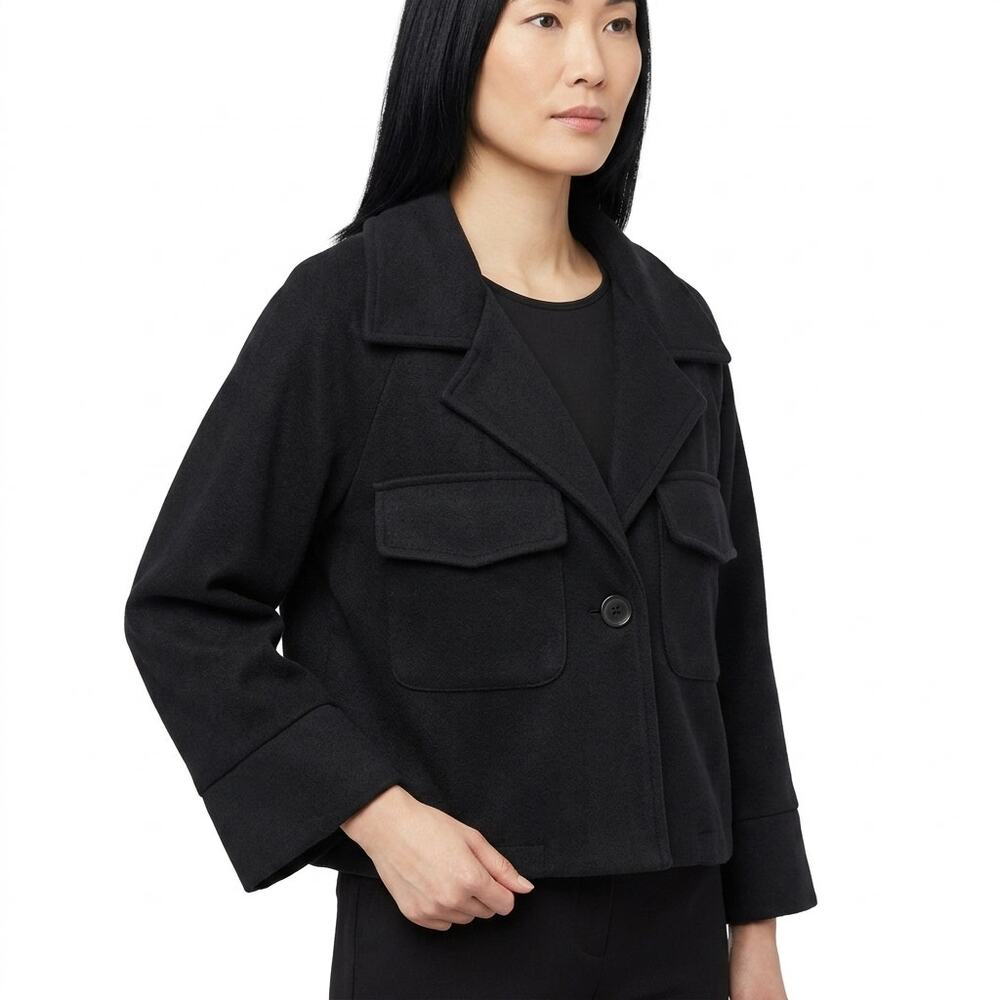 VANESSA SCOTT Made in Italy Black Cropped Lightweight Jacket Women Size S